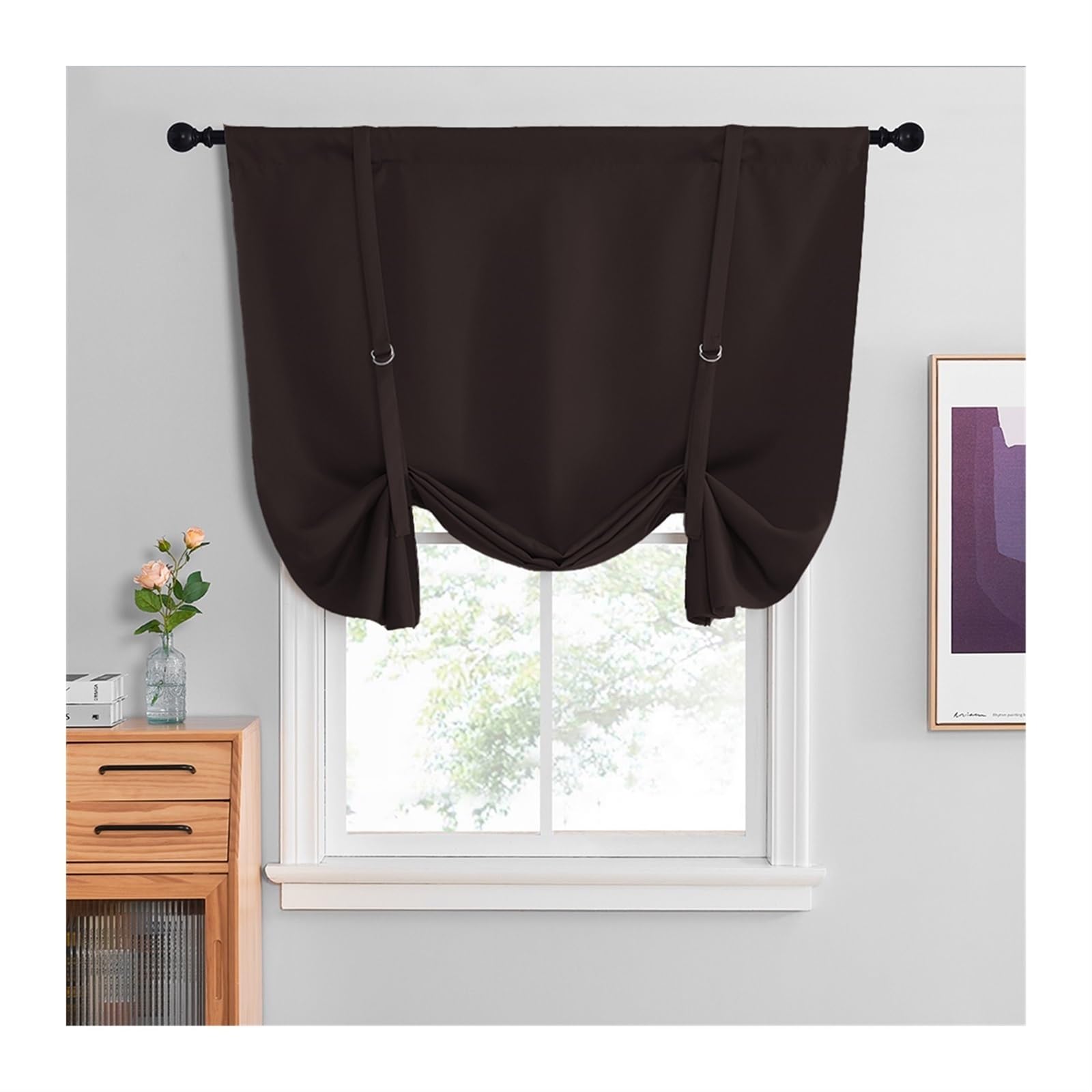 Rideau romain occultant 132x114cm | Store bateau tamisant C06