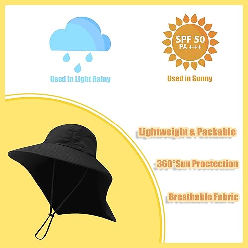 Miniatura 2 de Sombrero de sol para exteriores para hombres y mujeres con protección UPF 50+, gorra de safari de ala ancha, sombrero de pesca con solapa para el