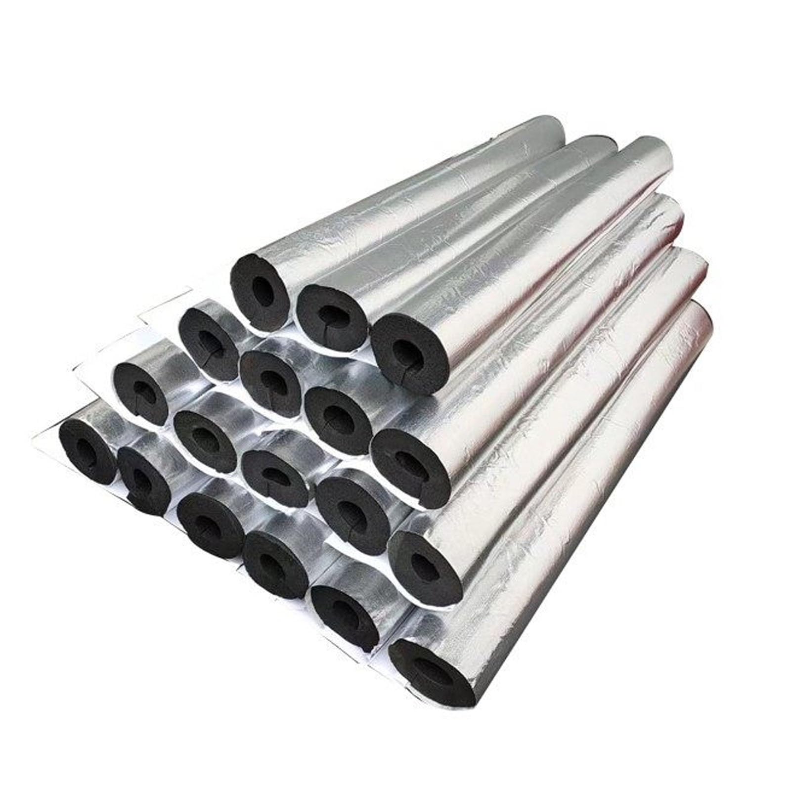 Coquilla Aislante - Tubo de Espuma De Aluminio Autoadhesivo, Tubo Espuma Aislante para Aire Acondicionado y Tuberías de Agua, 10-50mm Aislamiento de Tuberías