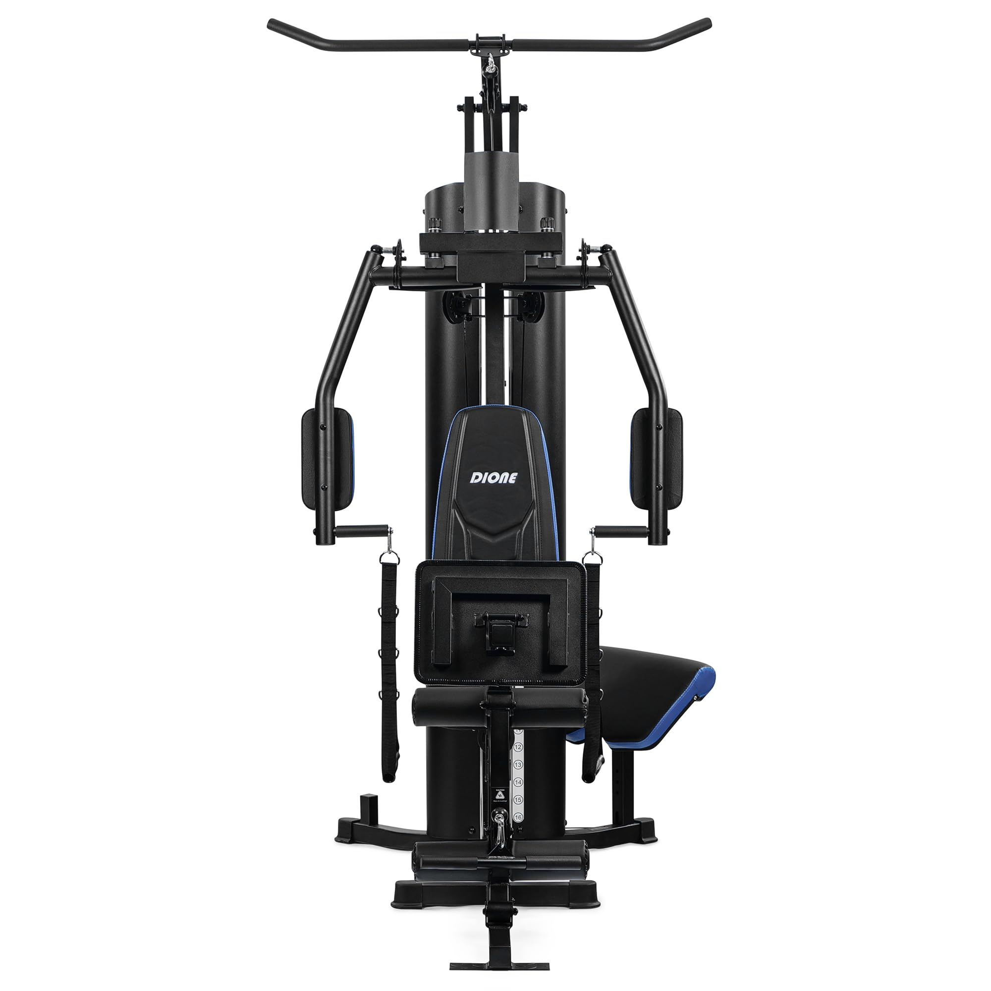 DIONE HG6 - Station de fitness - Home gym - Station de musculation - Avec presse à jambes - Bloc de poids de 80 kg - Coussin d'assise de luxe