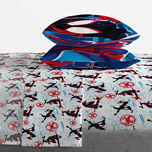 Image of Jay Franco Marvel Spiderman Across the Spider-Verse Glitch 7 Piece Queen Size Bed Set - Includes Comforter & Sheet Set Bedding - Super Soft Fade Resistant Microfiber (Official Marvel Product)