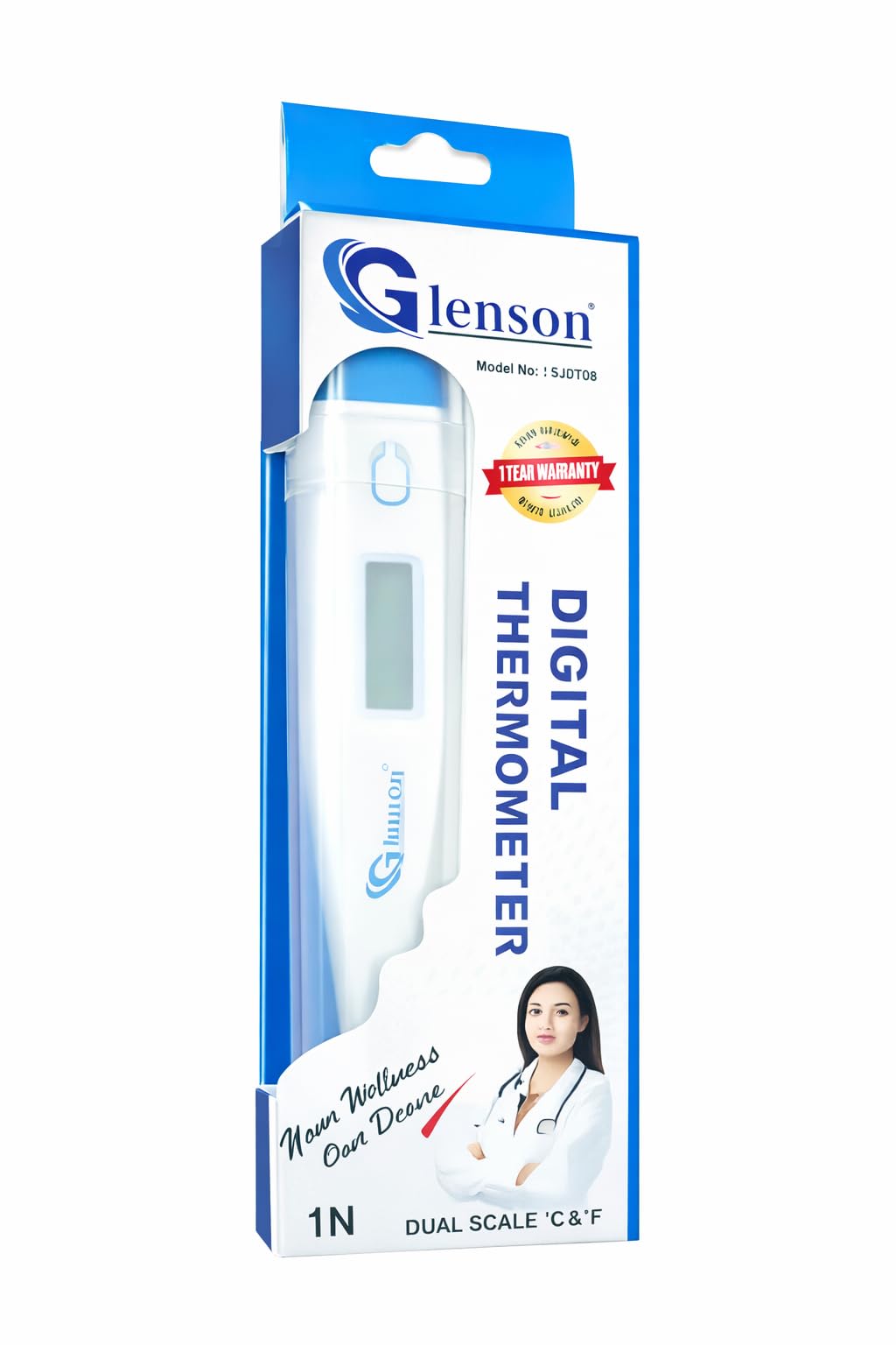 Glenson Digital Thermometer for Adults & Kids | Fast & Accurate Fever Measurement | Oral, Underarm & Rectal Use | Beep Alarm, Memory Function, Auto Shut-Off | Dual Scale °C & °F-image-42