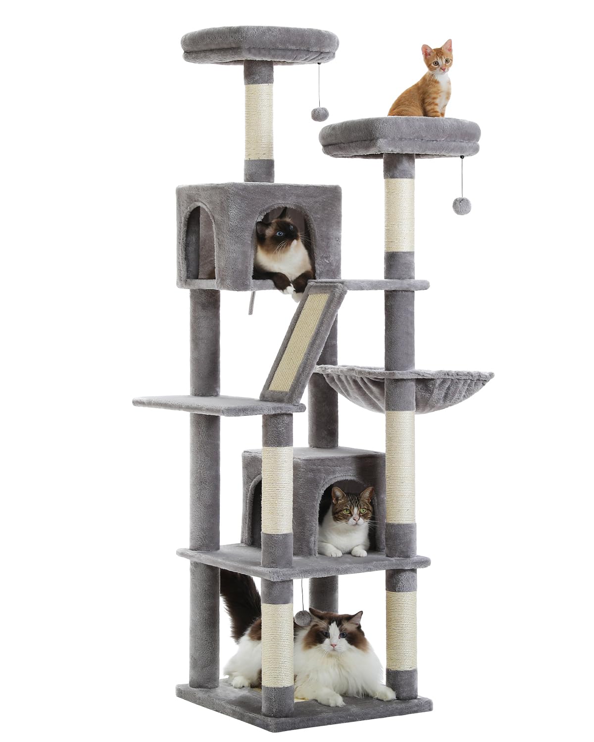 MUTTROS 70.9" Tall Cat Tree for Large Cats, Large Cat Tree for Indoor