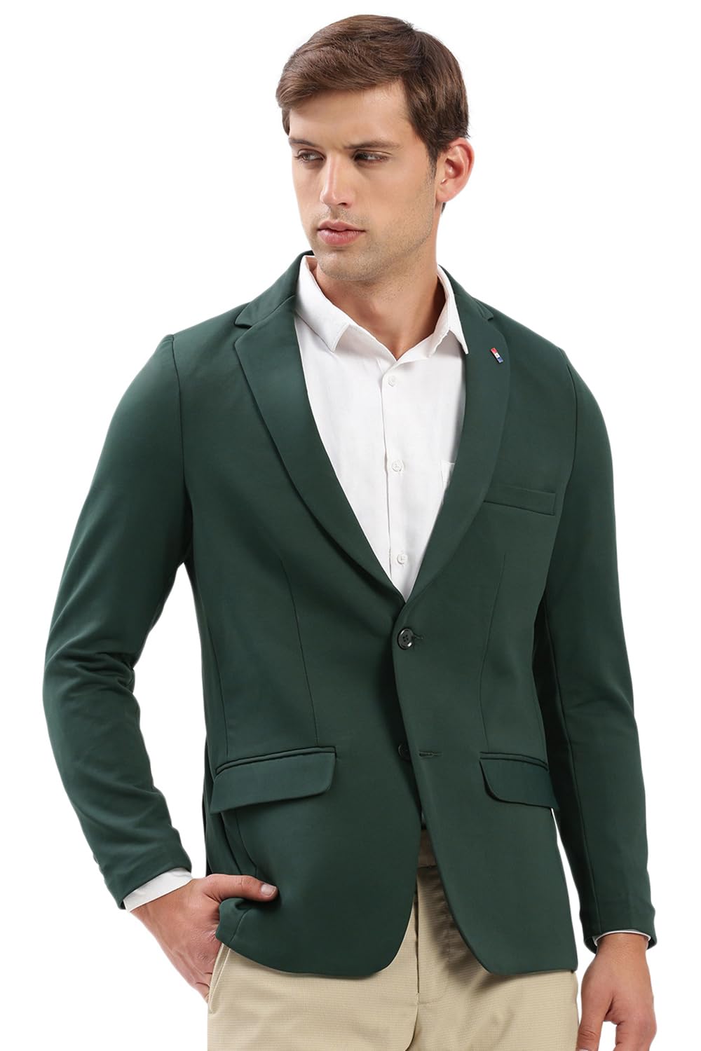 showoffff Men Solid Single Breasted Casual Blazer | Notched Lapel Full Sleeves Cotton Blazer for Mens | Slim Fit Regular Length Blazer for Men's-picture-16