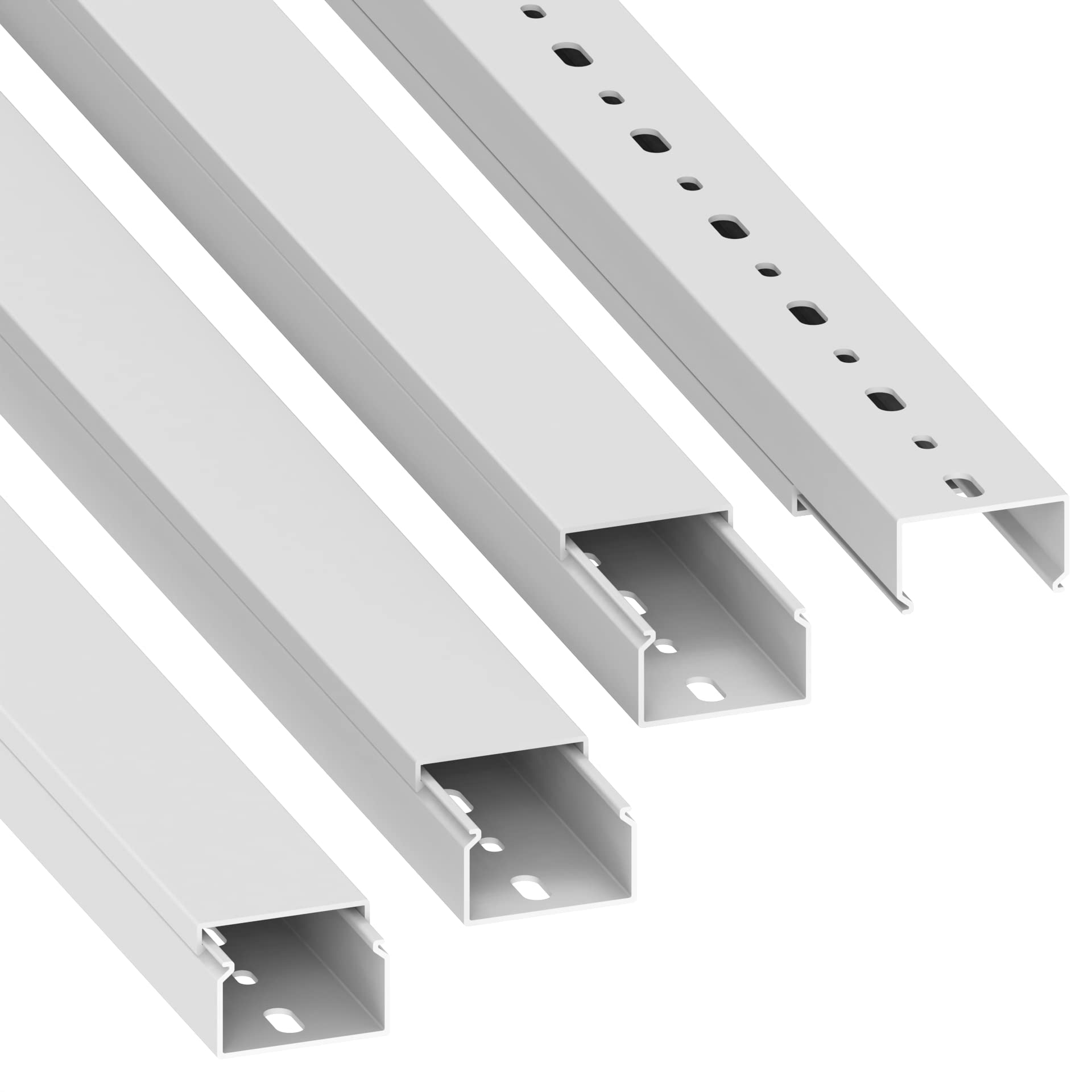 Canalina Per Cavi Habengut - Con Nastro Adesivo, PVC, Bianco, 7x12mm, Lunghezza 4m (4x1m) - Foto 9