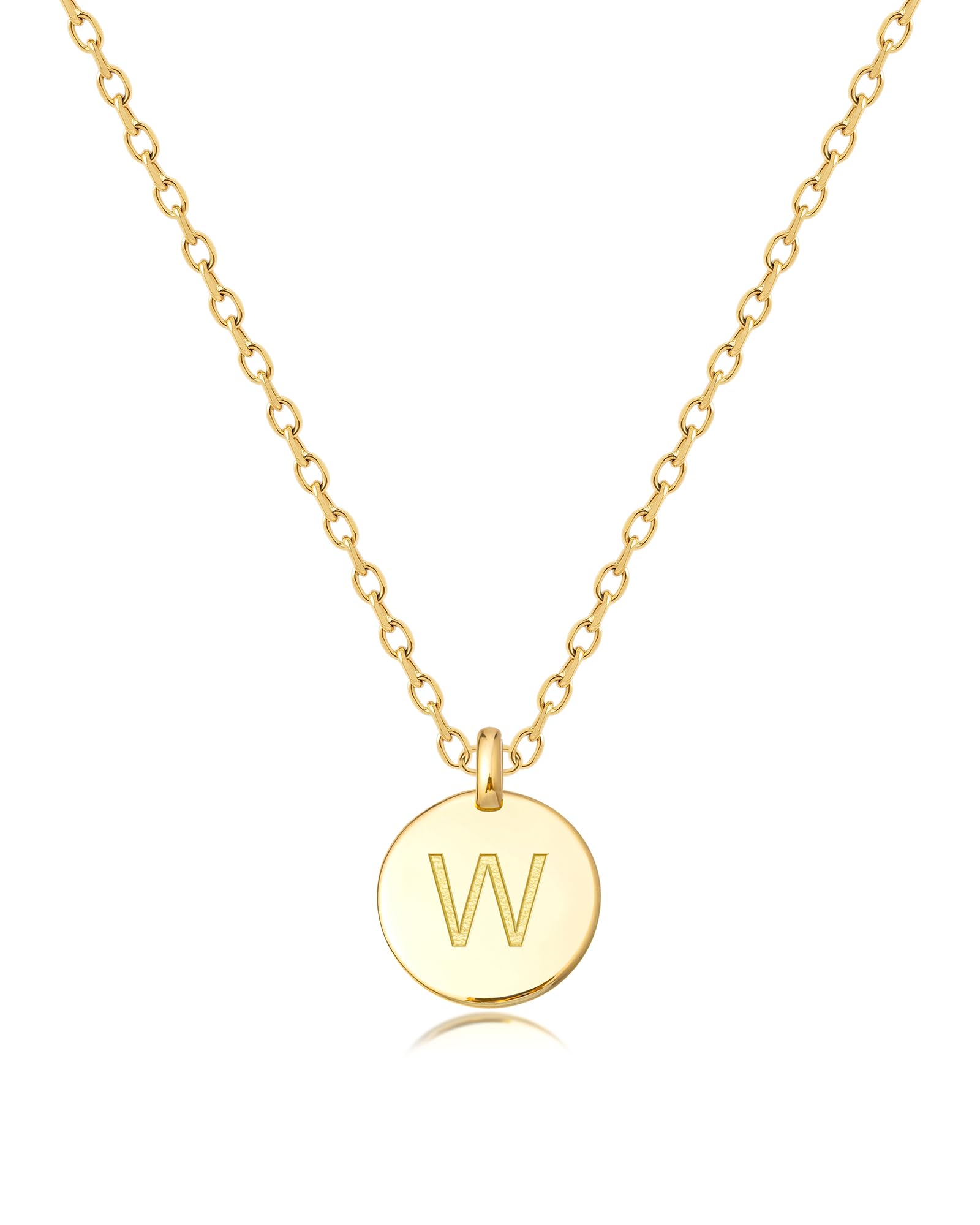 MIDDLUXUnique Personalized Gifts for Her, Initial Necklaces for Women, Letter Double Side Engraved Coin Pendant Necklace, Minimalism Style Jewelry for Everyday Wear