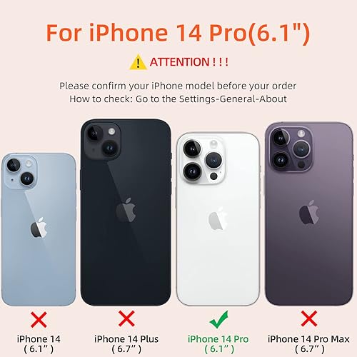 Miniatura 6 de Inber Funda para iPhone 14 Pro con bonitos diseños de moda para mujeres y niñas, funda de gel de silicona con protector de lente de cámara, funda