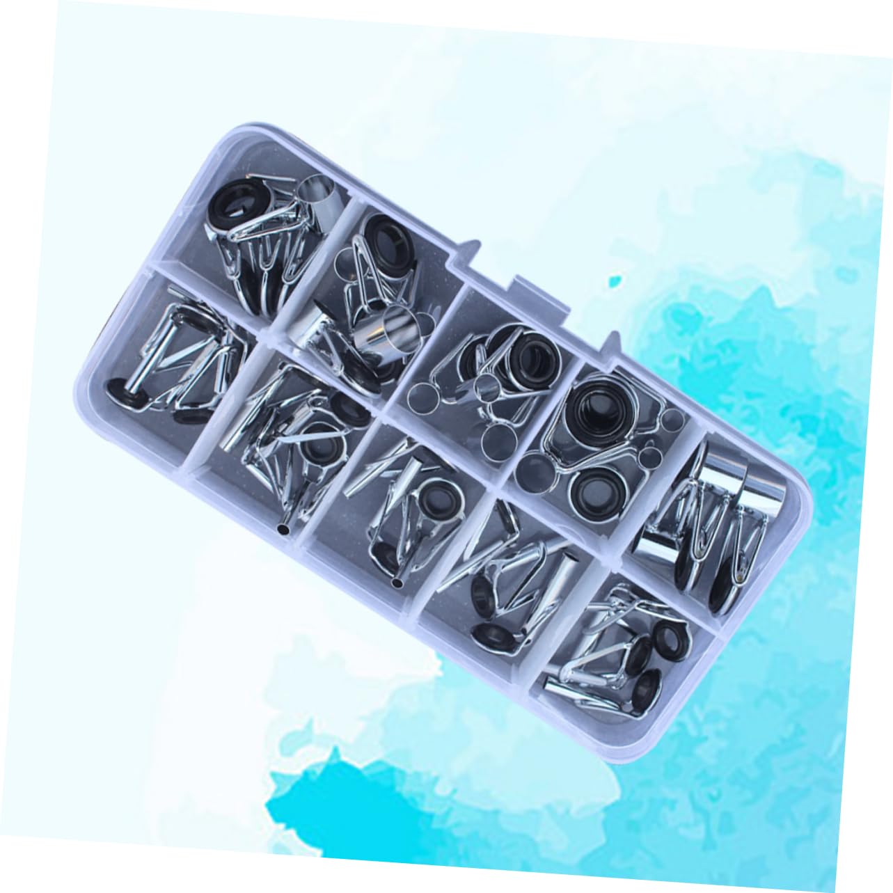 INOOMP Set di Kit di Riparazione per Punte per Asta 72 Pezzi Guide per Canne Pesca Kit di Riparazione per Canne Pesca