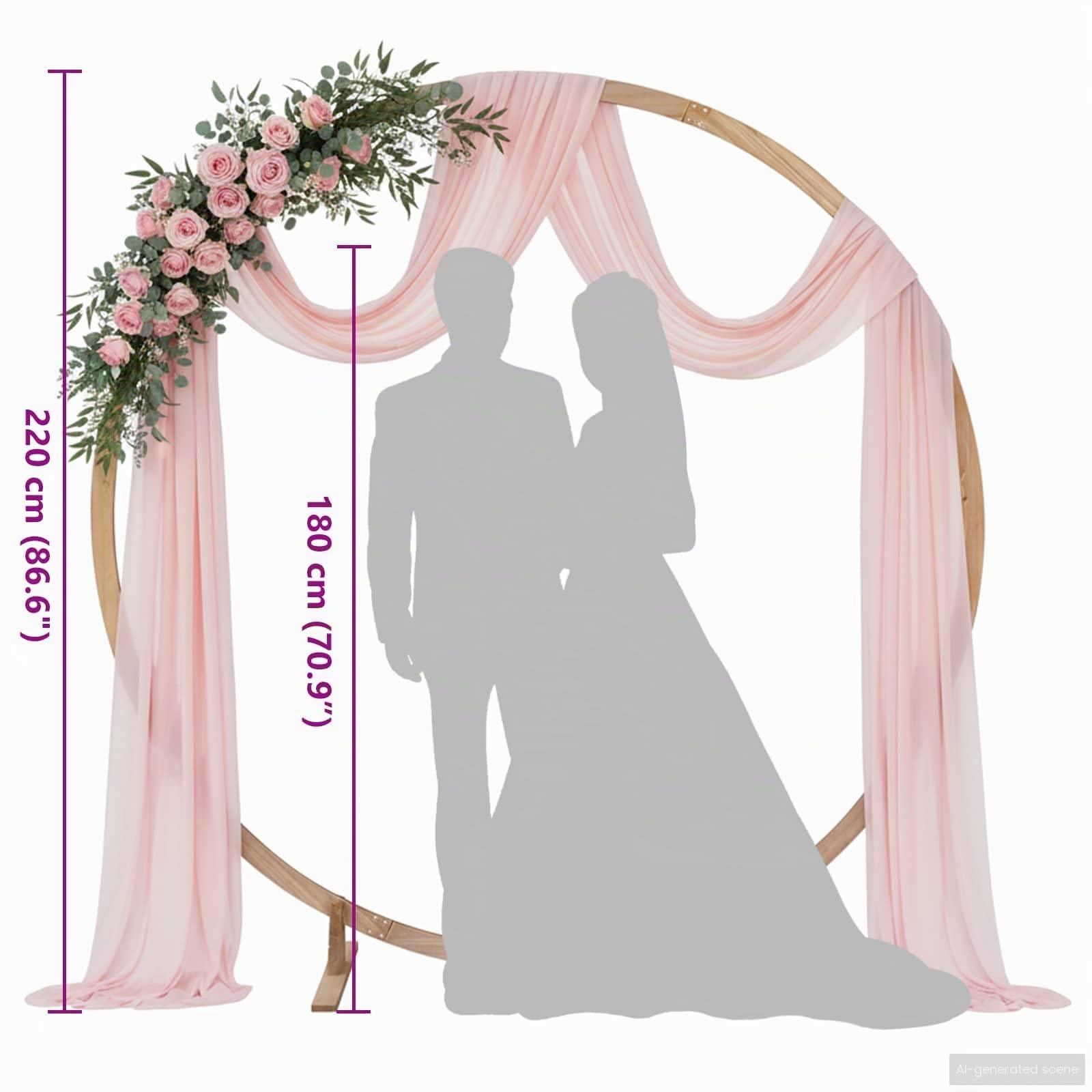 vidaXL Arche de Mariage Marron Clair 224 x 80 x 220 cm