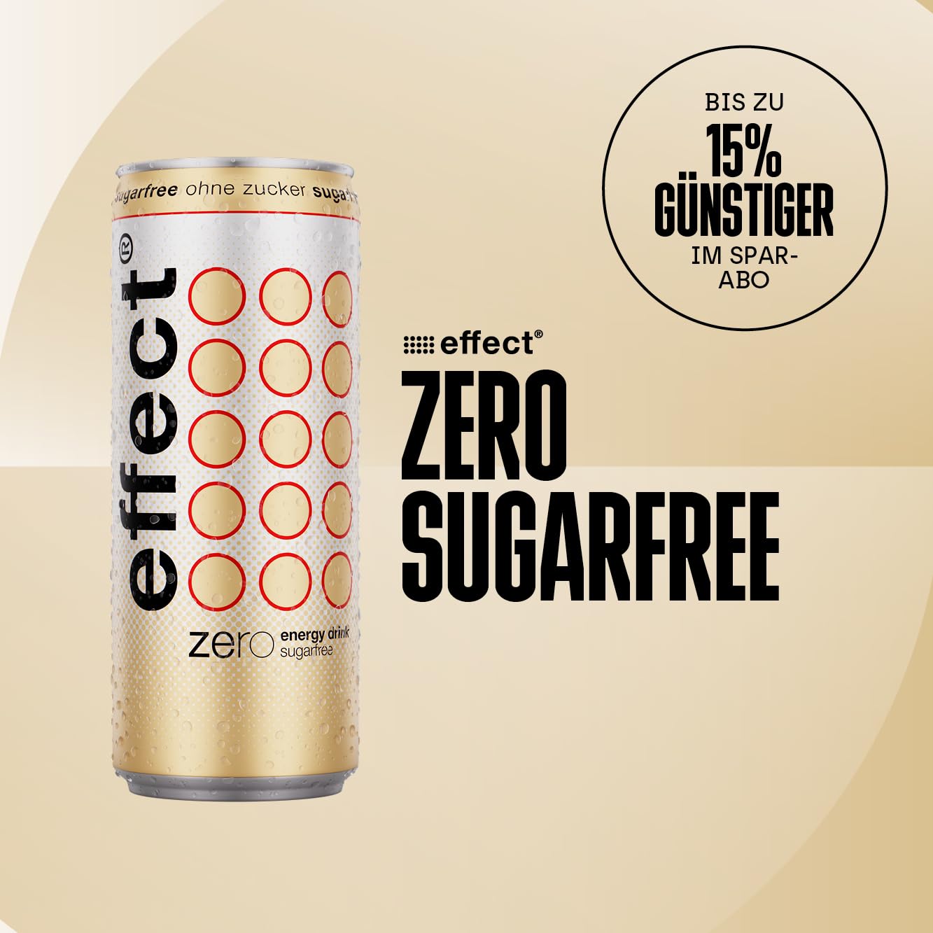 effect Energy Drink ZERO SUGAR – Tray mit 24 x 330 ml Energy Dosen Einweg, Koffeinhaltiges Erfrischungsgetränk ohne Zucker mit B-Vitaminen – einzigartig & erfrischender Geschmack, vegan