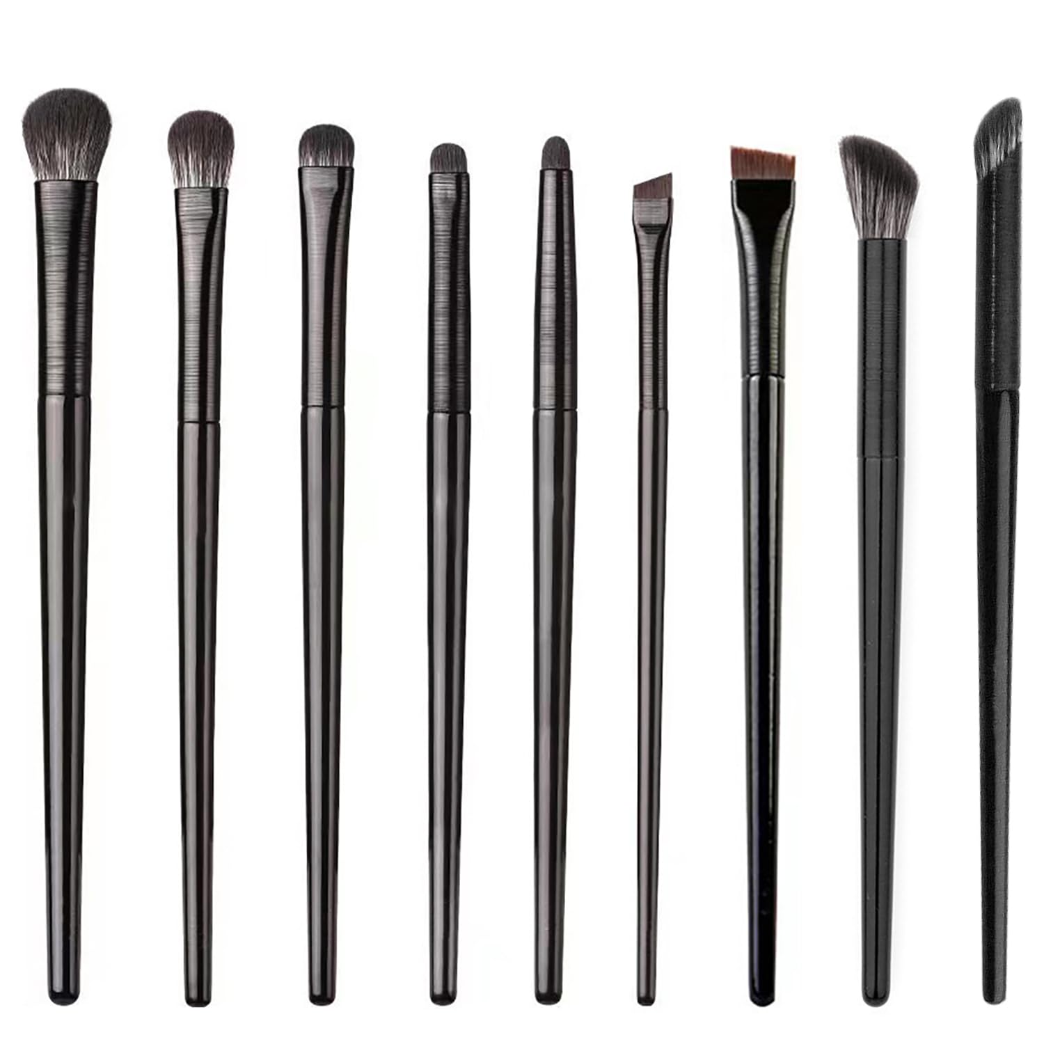 Eupneicu Brochas De Maquillaje Profesional, Kit De Brochas Para Sombras, Delineado, Difuminado - La Mejor Elección Esencial De 9 Piezas, Juego De Brochas De Maquillaje Profesional [Negro]
