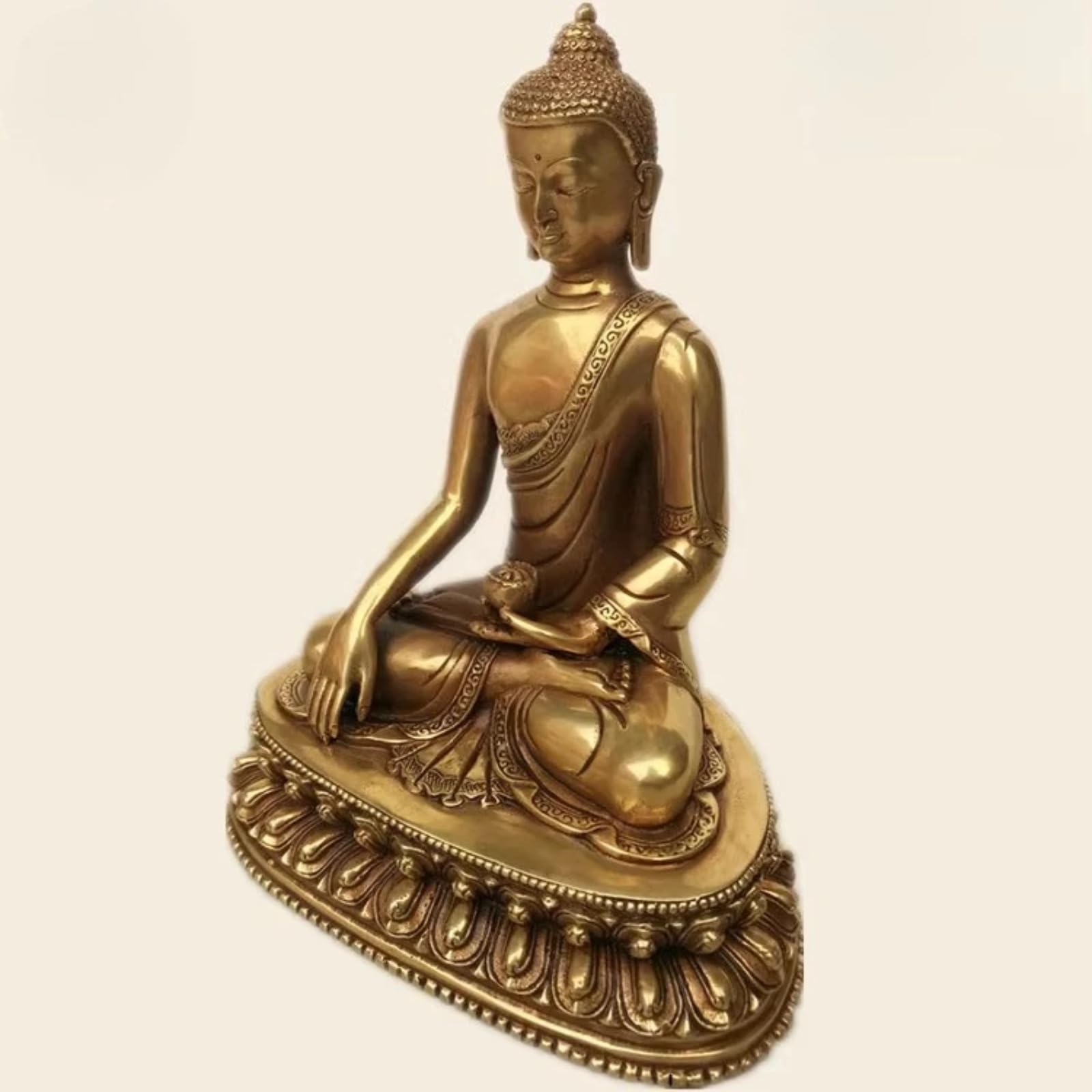 Statua di Buddha Feng Shui in puro rame, 20 cm, decorazione per casa e ufficio