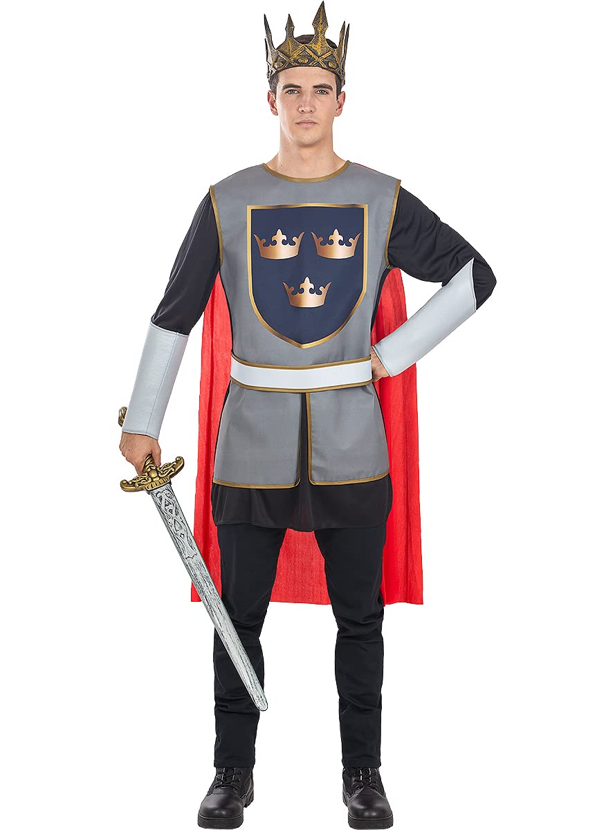 Funidelia | Disfraz de Rey Arturo para hombre Edad Media, Caballero - Disfraz para adultos y divertidos accesorios para Fiestas, Carnaval y Halloween - Granate
