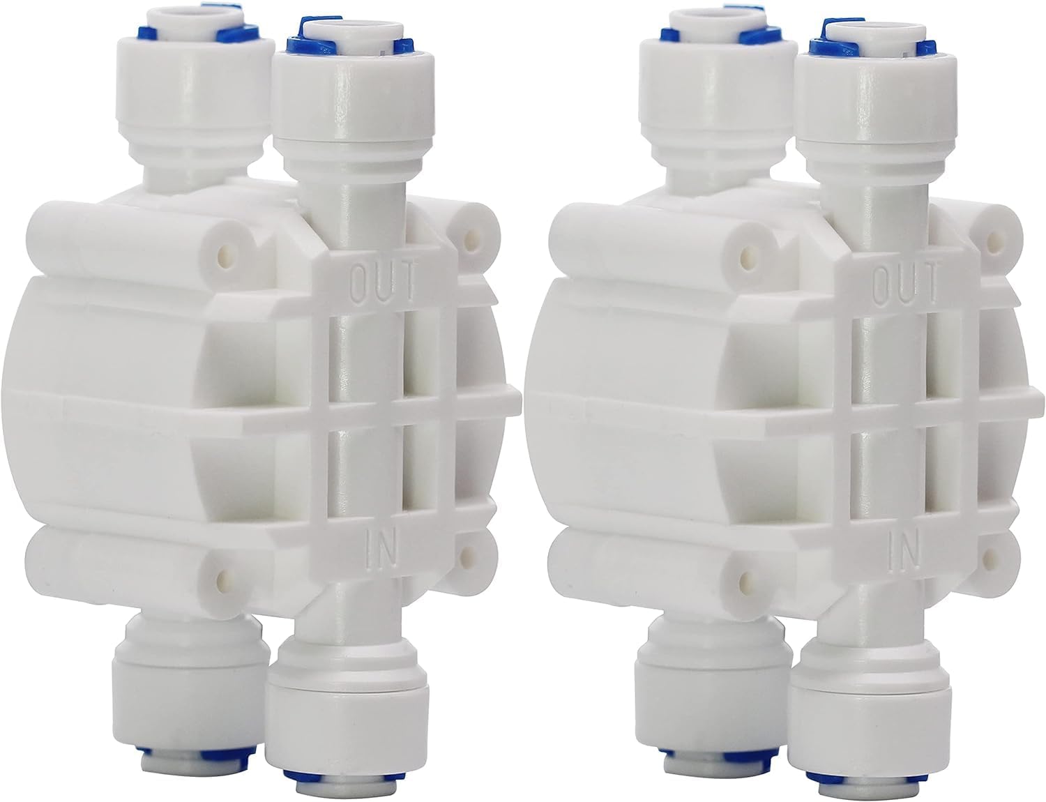1/4" Automatic Shut-Off Valve with Quick-Connect Fittings For RO Reverse Osmosis(Pack of 2)