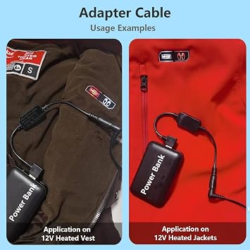 HUZUM Heated Jacket Adapter Charger USB Voltage Step Up Cable for Metabo, Milwaukee, Dewalt, Makita, Snap-on, Revean, Craftsman,Ryobi, Rigid, AEG(USB Step-Up Cable Only Working for 12V Jackets)