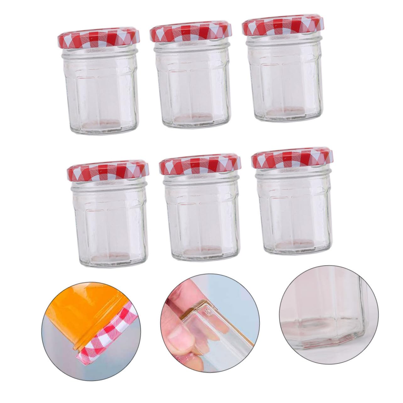 6 Stück Glas Vorratsbehälter mit Luftdichtem Verschluss Transparente Honig und Küchenaufbewahrungsgläser Staubgeschützte Frischhaltedosen für Haushalt und Marmeladenlagerung