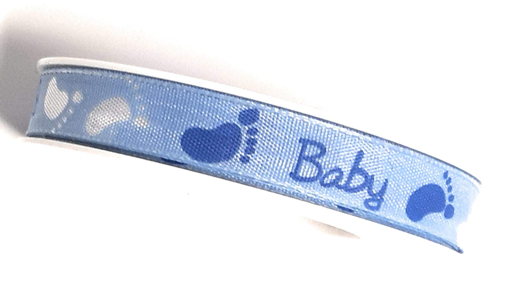 Koda Schleifenband Mit Baby-Füßchen - 20 Meter Für Taufe & Geburtstag