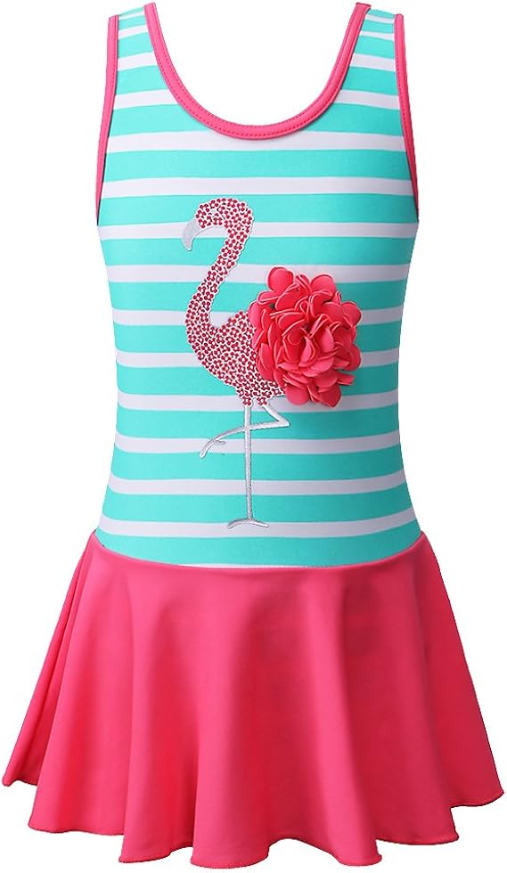 Amazon Baohulu 女の子 子供 女児水着 みずぎ 可愛い ストライプ ワンピース 連体水着 かわいい 帽子 チュチュ付き キュート 水着 水着 通販