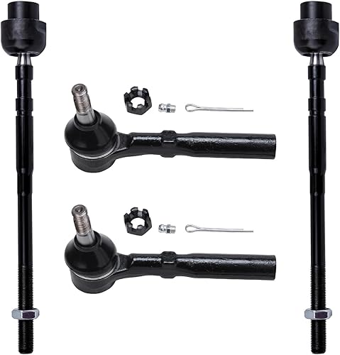 Miniatura 101 de Detroit Axle - 4 barras de acoplamiento delanteras para Hyundai Elantra Forte Koup Forte5, 4 extremos de barra de acoplamiento interiores y