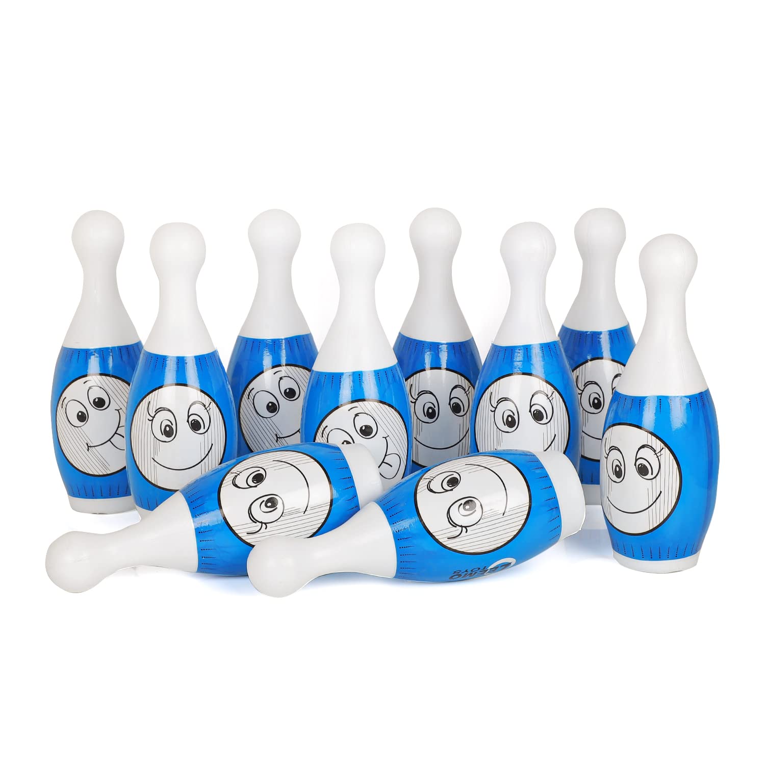 DUWOL Kids’ Bowling Game Set – 10 Pins & 2 Balls | Indoor & Outdoor Bowling Toy for Boys & Girls | Fun Activity Game (Blue) 3