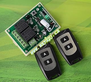 12V 2CH RF Wireless Remote Control Switch System Transmitter & Receiver for Garage/applicance Door