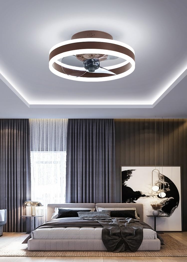 Deckenventilator Mit LED-Beleuchtung • 45 W • App & Fernbedienung • 6 Gänge • Leise • Für Wohnzimmer, Schlafzimmer, Küche