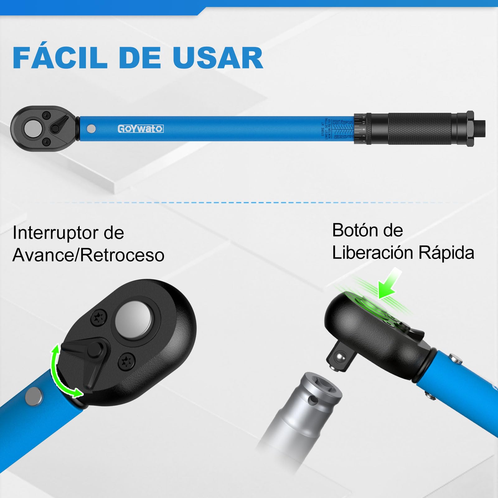 3-Piezas Llaves Dinamométricas, 1/4" 3/8" 1/2" Llave Dinamométrica | Juego de Llave Dinamometrica con 3-230 N·m, ±3% Precisión, 72 Dientes, Doble Escala, para Coche Bicicleta Moto Camione Tuerca