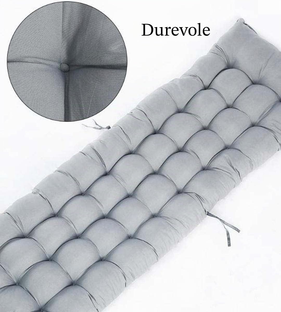 Cuscino per panca a 2/3 posti rettangolare, per interni ed esterni, spesso e morbido, adatto per mobili da giardino, dondoli, chaise longue, sdrai, panche, 100 x 40 cm, grigio