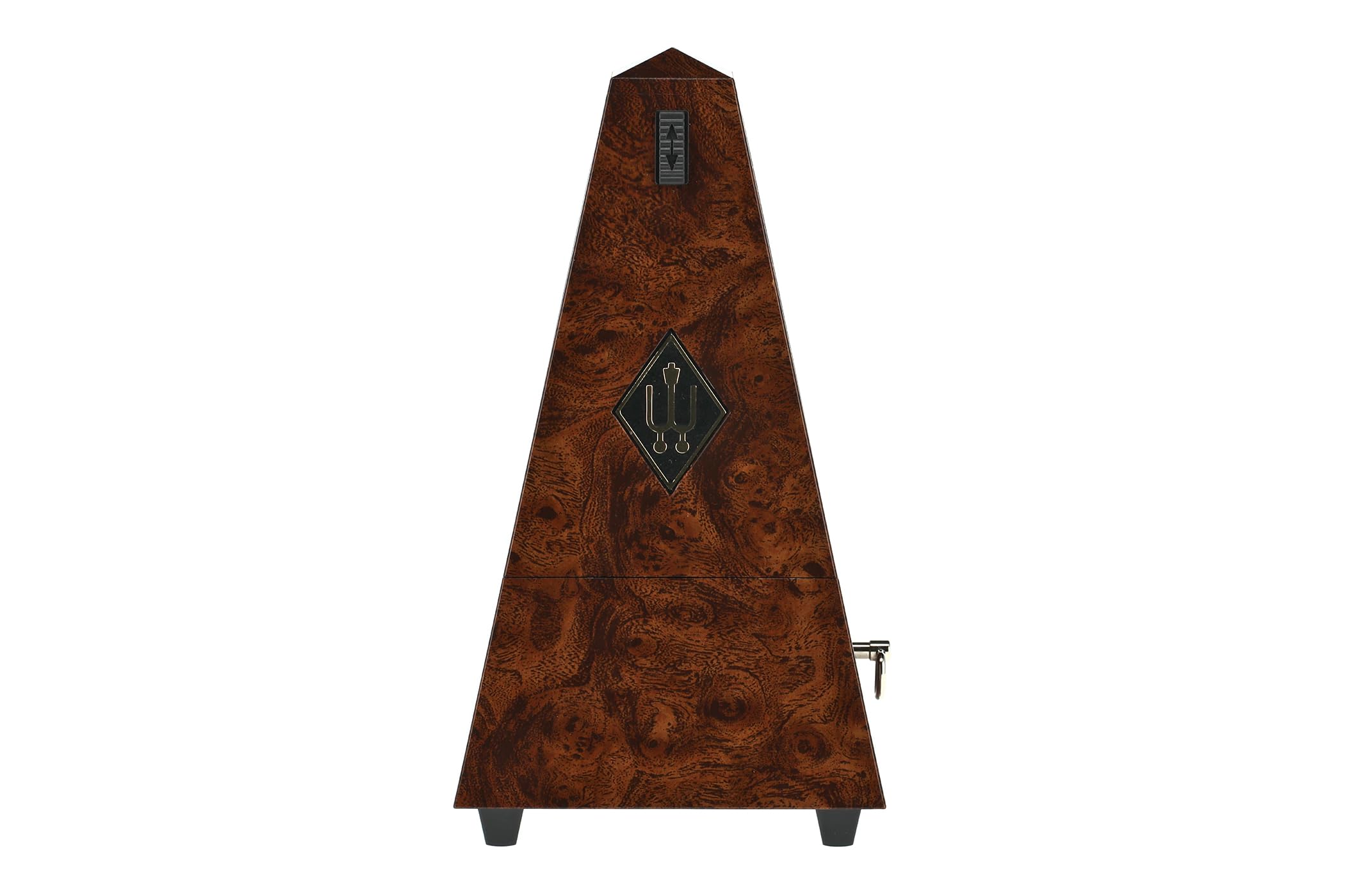 Wittner Metronom Taktell Pyramidenform System Maelzel Designer Serie Mechanisch zum Aufziehen Kunststoffgehäuse Wurzelholz Made in Germany