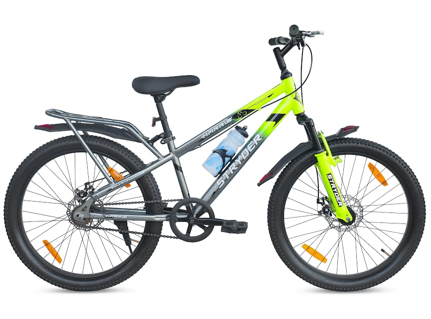 Stryder Harris DD 26T Cycle for Men, Kids BMX Bike, Mountain Bike (26, Grey/Green)-image-6