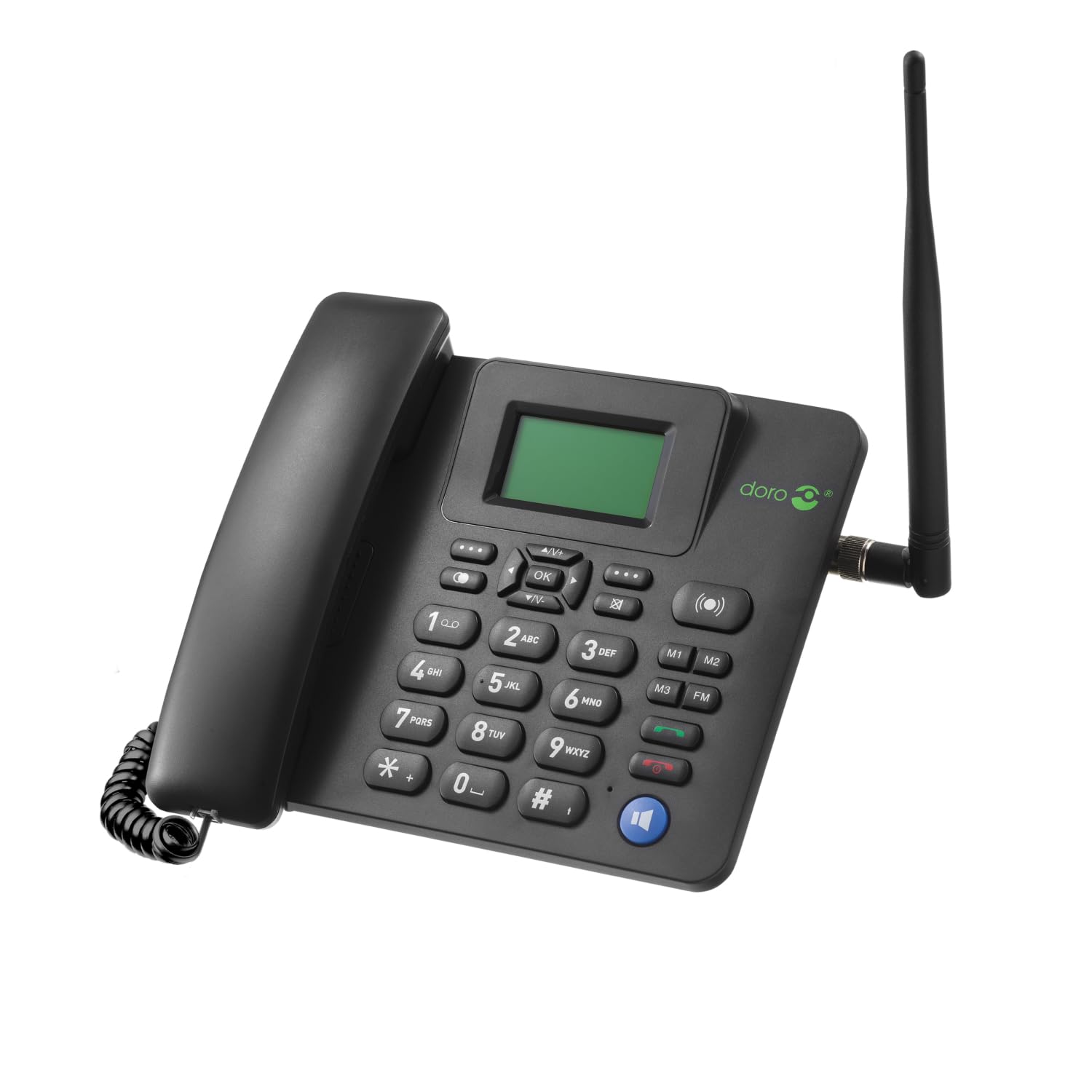Doro 4100H Cellulare 4G (Simphone LTE+3G+2G) - Mani libere, Tasto di assistenza, 3 memorie dirette, Radio FM, Scheda Micro SIM - Ideale per casa, ufficio, vacanze e roaming