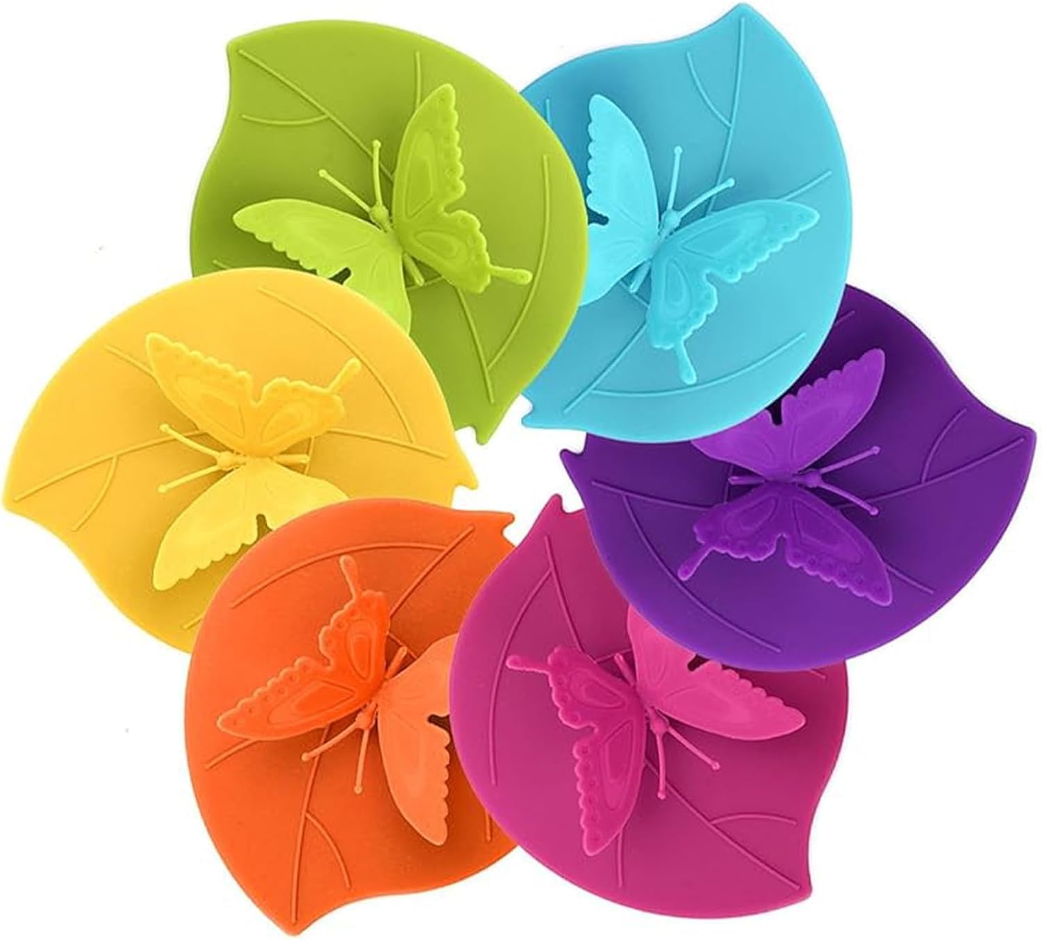 6 Pieces Silicone Lid Cover, Glass lid, Reusable Silicone Lids Food Covers, Food Storage in Fridge, Organizing Kitchen Space, 4 * 4.8 in