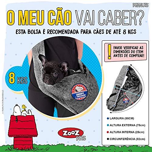 Bolsa Sling Zooz Pets Snoopy President Grafite