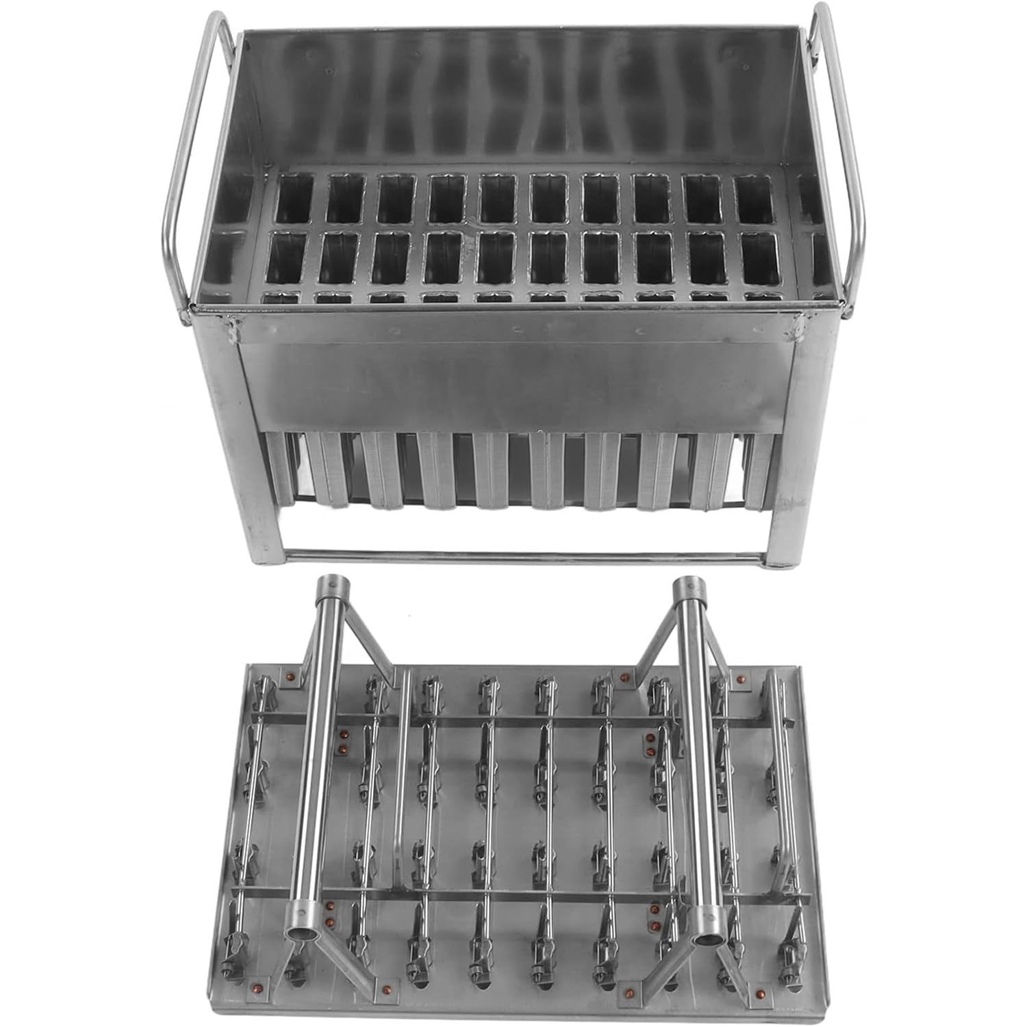 Edelstahl-Formen für Eis am Stiel, 40-teiliges Eisformen-Set, große Kapazität, Eismaschine für selbstgemachte Leckereien zu Hause, perfekt für Sommerspaß