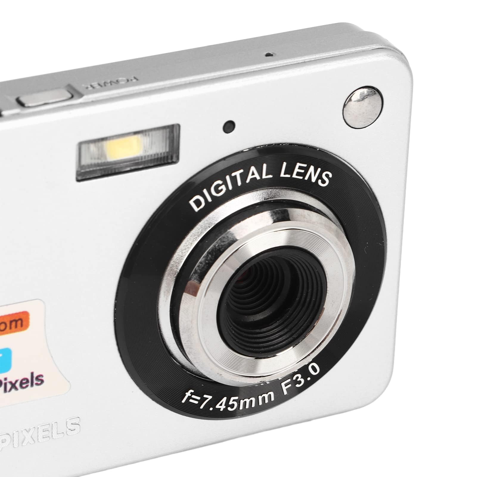 Appareil Photo Numérique 4K pour la Photographie, Appareil Photo de Poche Compact 48MP avec écran LCD 2,7 Pouces, Appareil Photo Vlogging 8X Anti-secousses pour Adultes Seniors (Argent)