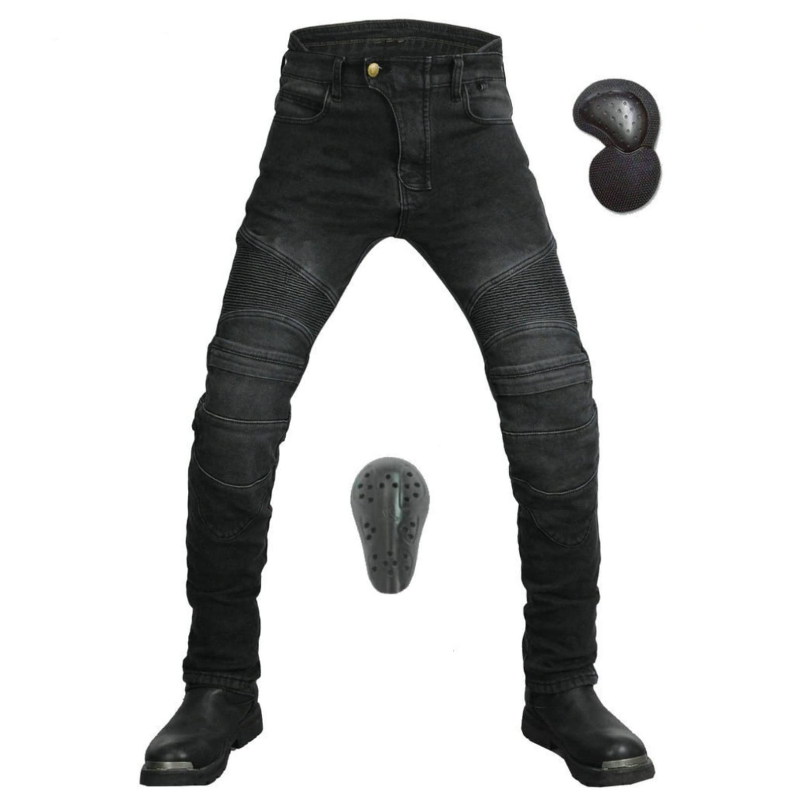 Pantaloni Biker Invernali Pantaloni Protettivi da Moto Pantaloni in Denim Rinforzato Protettivo Foderato Approvato CE Rimovibile Armato Denim Modern-Fit
