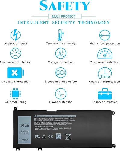 Miniatura 3 de Batería de portátil de 56 WH 33YDH para Dell Inspiron 17 7000 Series 7779 7778 7786 7773 2 en 1 15 7577 G3 3579 3779 G5 5587 G7 7588 Latitude 13