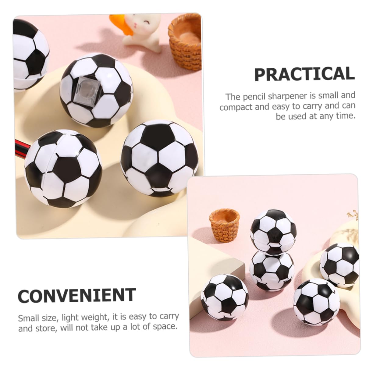 Gadpiparty 4 Sätze Fußballförmige Handbleistiftspitzer Manuelle Bleistiftspitzer Für Praktische Geschenkidee Für Schule Und Büro Kompakte Für Studium 20 Stück * 4