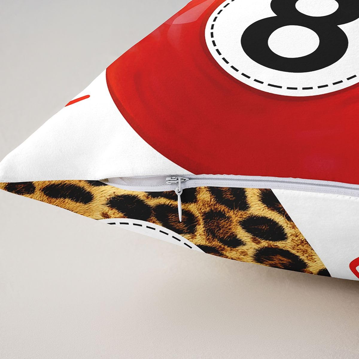 Homewish Cheetah 2000S - Juego de 4 fundas rojas con estampado de guepardo (50 x 50 pulgadas)