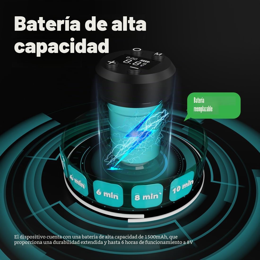 Dragonhawk Kit Tatuaje Rotativa Máquina de Tatuar Pen Inalámbrico Baterías 1500mah Machine 3.5mm Stroke Length 20 pcs Agujas de Tatuaje Surtido para Principiantes