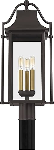 Miniatura 7 de Quoizel MAN9011WT - Poste exterior Manning, 3 luces, 180 vatios totales, bronce occidental