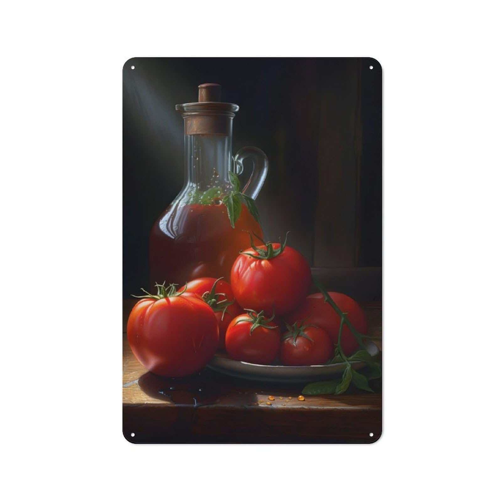Junmoney Vintage Tomatoes Retro-Style Metal Plaque 30X20cm For Kitchen Or Home Bar, Gift For Home Bar Enthusiasts During The Christmas Season