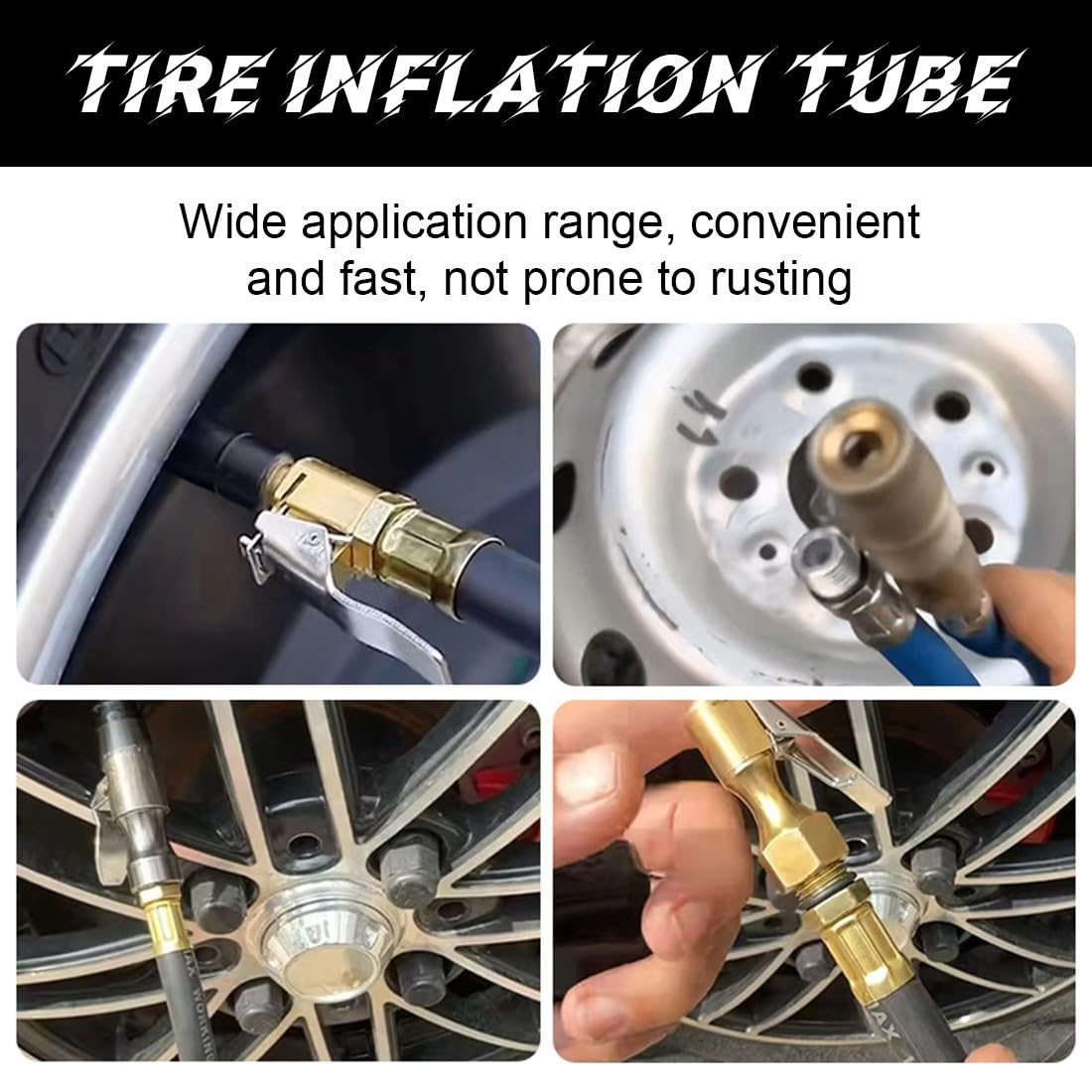 Tubo di Gonfiaggio Pneumatici 2 Pezzi Tubo di Estensione Valvola Moto Adattatore Pompa Auto Nero Blu