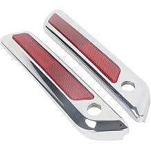 Saddlebag Hinge Latch Covers Fit for Harley Touring,Silver Red