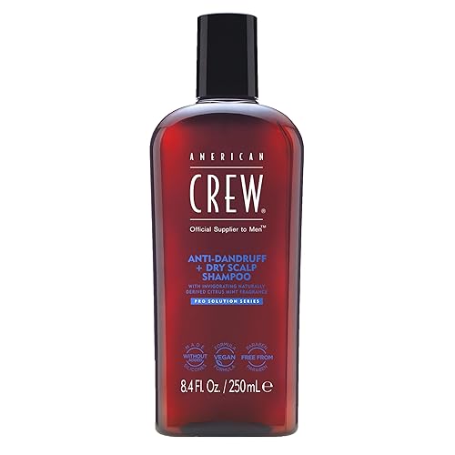 American Crew Champú anticaspa + cuero cabelludo seco para hombres, aroma a menta cítrica, 8.4 onzas líquidas