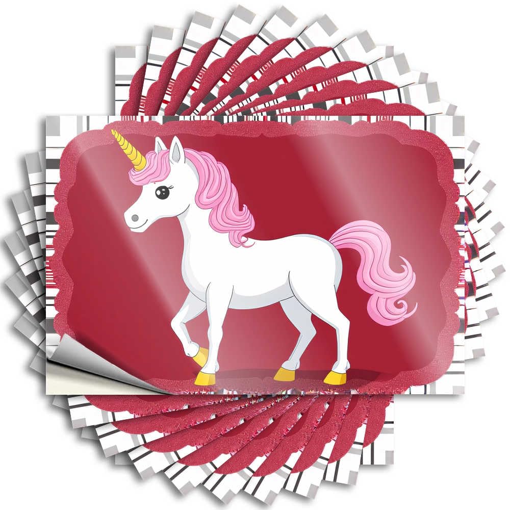 Tattoo Accessories Waterproof Vinyl Sticker | Magical Unicorn with Pink Mane and Horn Love Garage for Girl DIY Projects(8X12CM)