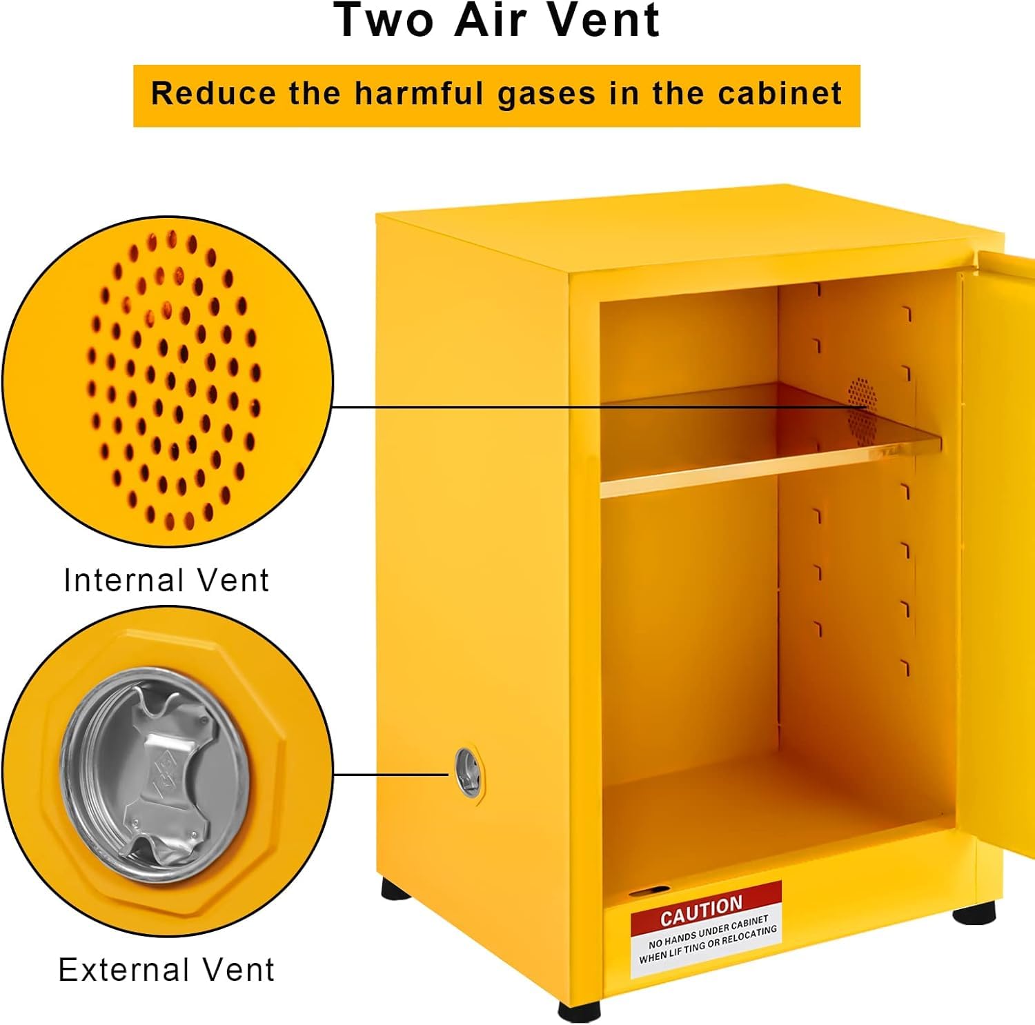 Garvee - Armario de seguridad antifuego, 43 x 43 x 56 cm, 60 L, resistente a los explosiones, con 2 estantes ajustables, con cerradura de llave, impermeable, galvanizado