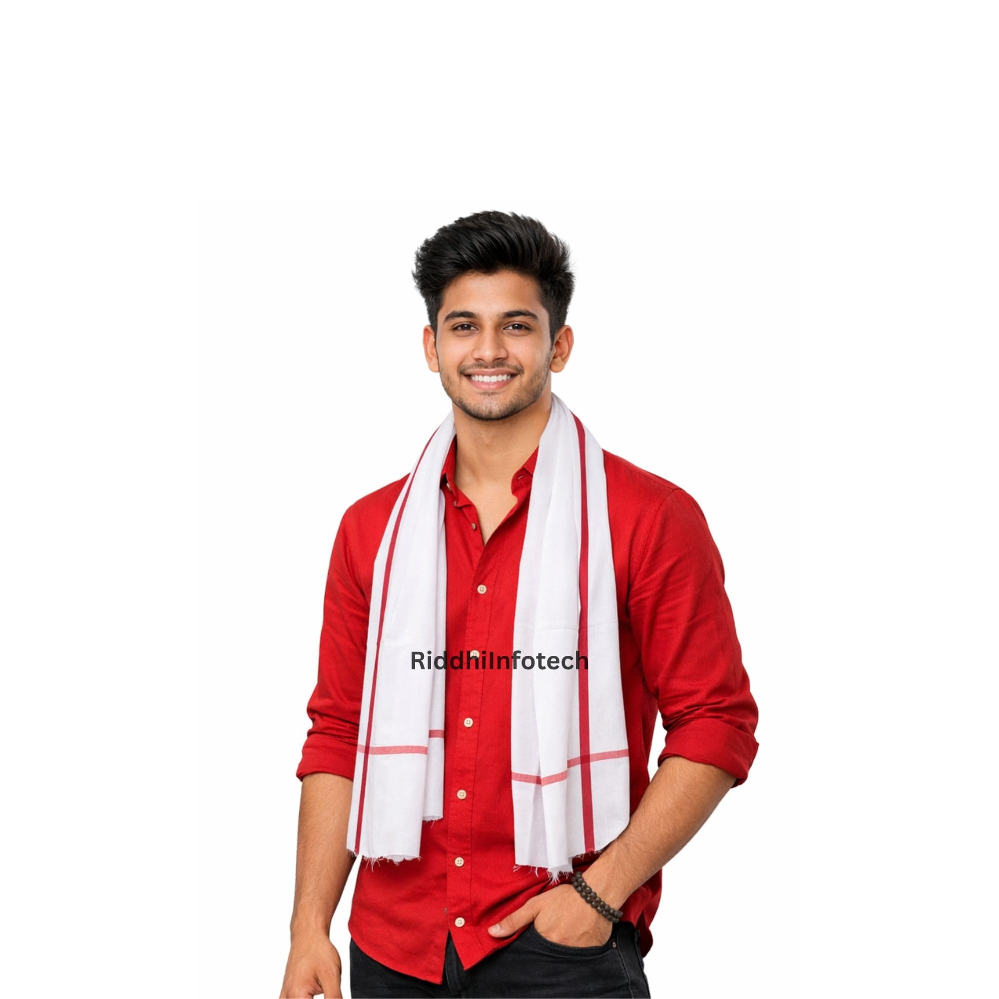 RiddhiInfotech Cotton Desi Angochha/Gamcha for Men | Traditional Indian Cotton Gamchha Towel | Soft Absorbent Multipurpose Head Scarf, Bath & Pooja Cloth | 1 Pc-picture-39