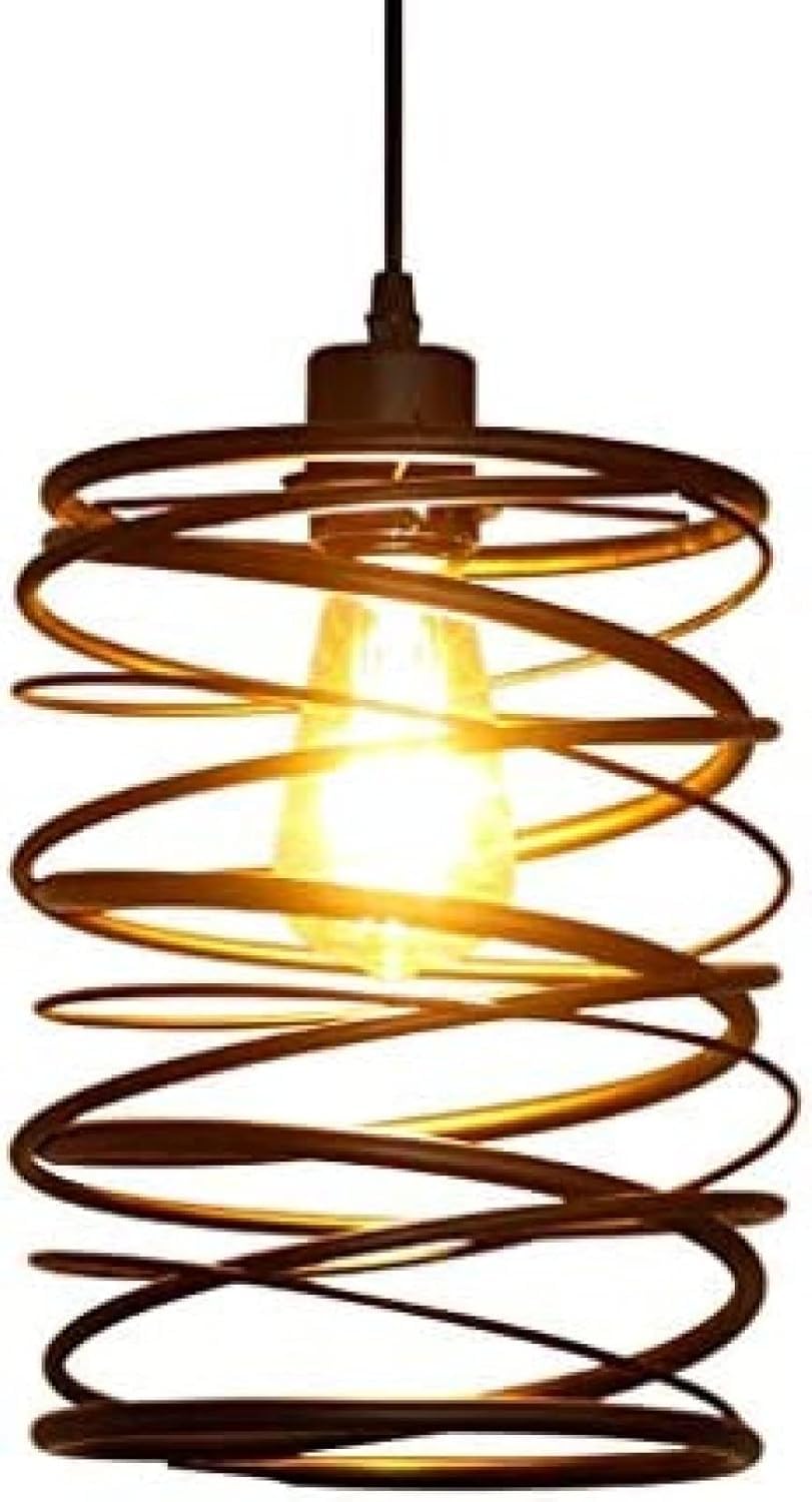 Lustre en fer forgé en spirale à tête unique pour suspension de plafond