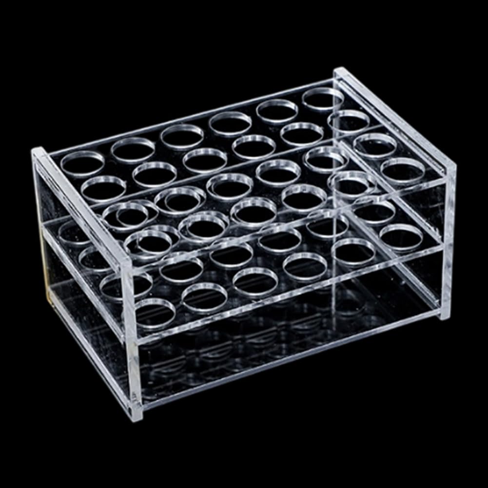 Support de tubes à essai en verre haute transparence à 24 cavités